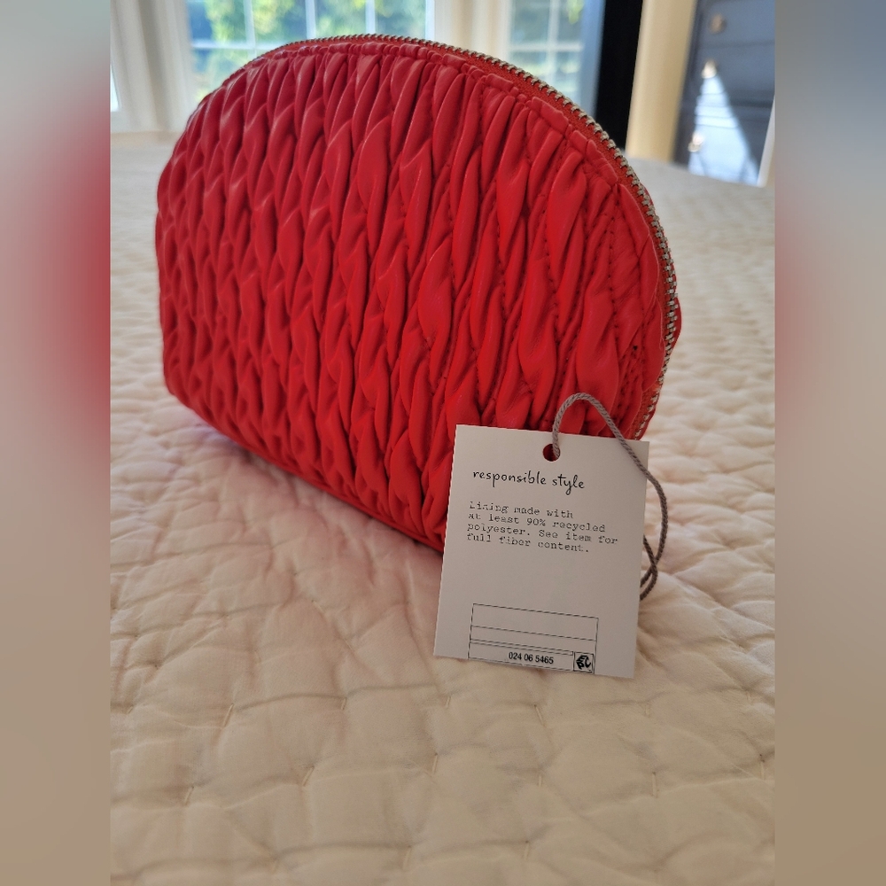 Red Quilted Cosmetics Bag